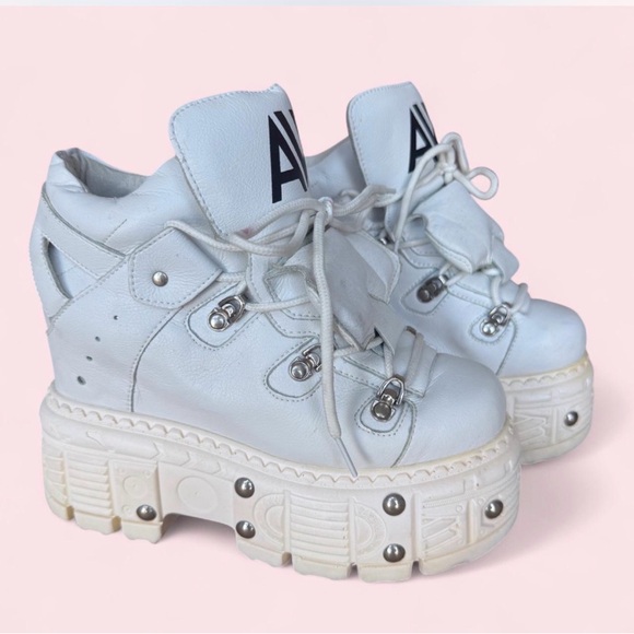 Dolls Kill Shoes - Alexander wang white platform sneakers